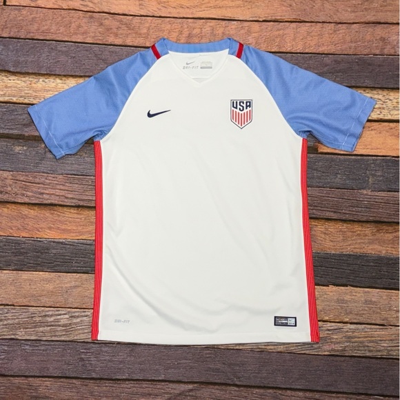 Nike Tops - ♥️MOVING SALE! 
Nike USA White, Light Blue & Red Soccer Jersey